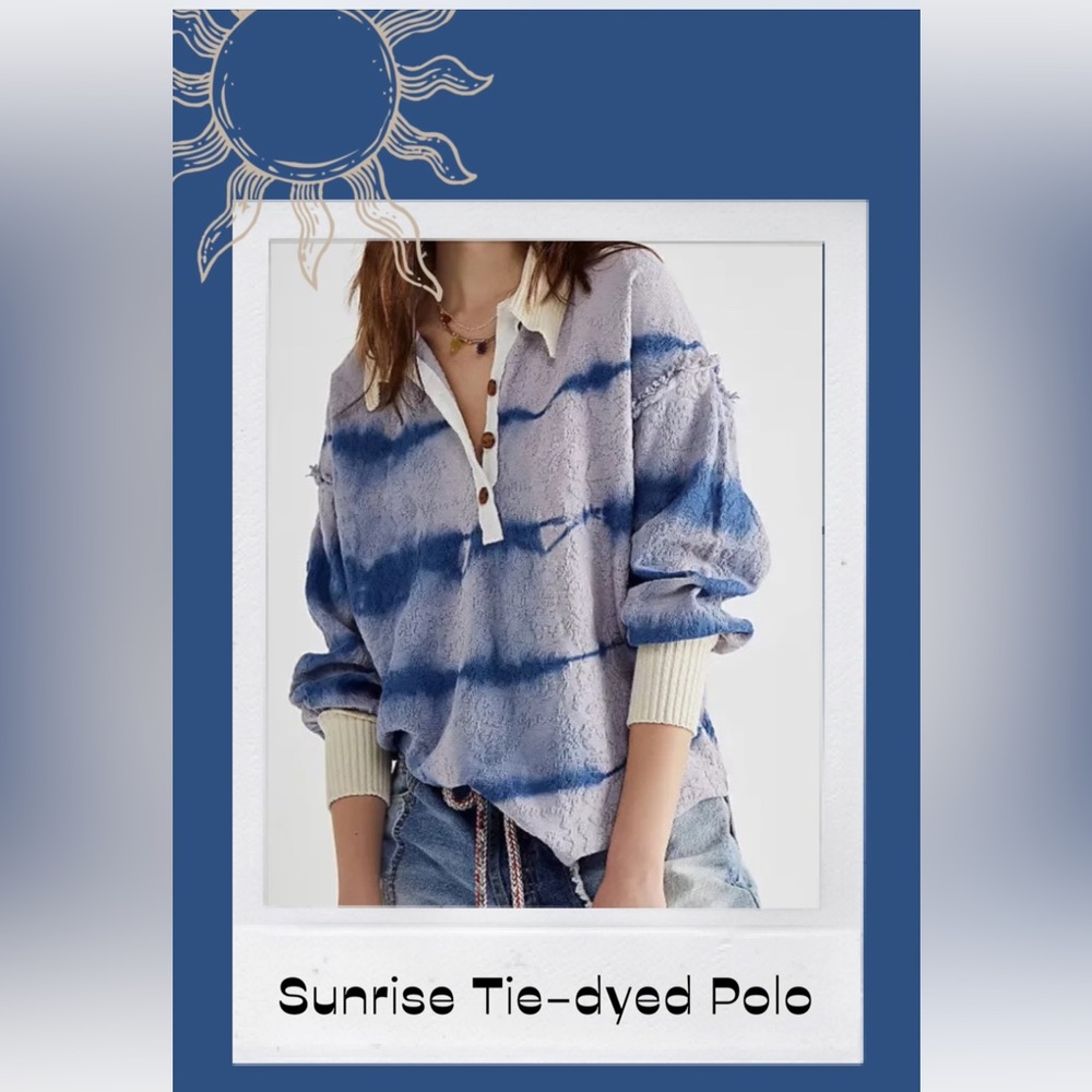 Free People Sunrise Tie-dyed Polo